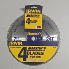 Marathon Irwin 240304PK, 7 1/4" Circular Saw Blade Pack New. Price: $30.00.