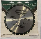 Masterforce 8-1/4" Circular Saw Blade 24 Teeth Carbide Tipped 5/8 Hole New. Price: $9.00.