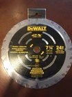 Dewalt DWA31724D 7-1/4" 24T 2X Demolition Saw Blade Circular Framing 7000RPM New. Price: $28.50.