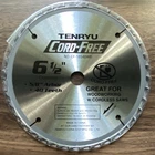 Tenryu Cord-free 6-1/2IN 40T Carbide Circular Saw Blade Wood 5/8IN Arbor New. Price: $22.49.