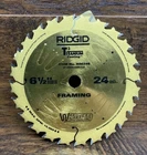 Ridgid T3 Titanium 6-1/2 24T Framing Circular Saw Blade 5/8 Arbor New. Price: $24.99.