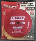 Diablo D0736GP 7-1/4 X 36T Carbide Circular Saw Blade Wood/metal (2 Pack) New. Price: $39.99.