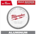 Milwaukee 12" Aluminum Metal Cutting Carbide Circular Saw Blade 80T 48-40-4365 New. Price: $109.00.