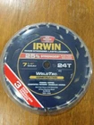 Irwin 3 Pack Weldtec Circular Saw Blades 71/4"(184MM) 24T(45Q) Italian Freeship New. Price: $20.00.