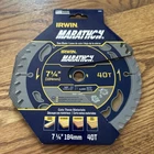 New! Irwin Marathon 14031/24031 7 " X 40T Trim/finish Carbide Circular Saw Blade. Price: $12.71.