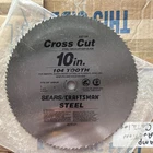 Sears Craftsman In Steel Circular Saw Blade 104 Tooth For Wood 932194 New. Price: $18.00.