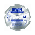 Irwin 15702 Fibercut Cement Siding 7-1/4" 6 Tooth Circular Saw Blade New. Price: $18.50.