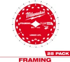 Milwaukee 48-40-1723 7-1/4" 24T Worm Drive Framing Circular Saw Blades 25 Pk New. Price: $169.99.