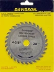 4-3/8" X 30 Tooth Carbide Tipped Saw Blade New. Price: $9.21.