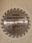 New Tool Shop 7-1/4" General Purpose/framing Saw Blade W/ 24 C2 Carbide Teeth. Price: $5.50.