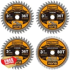 Ryltanks Inch Circular Saw Blades 36T 80T 3/8 Arbor 4-PACK Wood New. Price: $27.99.