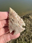 Native American Huron Ohio Arrowhead Point Serrated Corner Notch Used. Price: $99.00.