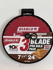 Diablo 7-1/4" Teeth Circular Saw Framing Blade Pack D0724R3 For Wood New. Price: $19.99.