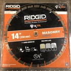 Ridgid In. Masonry Diamond Blade (HD-MPTS14) Open. Price: $39.99.