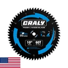 Craly 10" 60T Fine Finish Wood Cutting Circular Saw Blade 5/8" Arbor New. Price: $49.32.