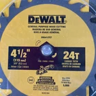 Dewalt DWA412TCT 4-1/2-IN Circular Saw Blade Silver/yellow New. Price: $14.24.