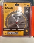 Dewalt New Circ. 7 1/4" 60T Alum. Cutting Blade W/titanium Carbide Composite Tee. Price: $19.95.