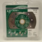 Hitachi 4.5 In Turbo Diamond Saw Blade 339588 Green Dry Wet Cut Concrete Masonry New. Price: $23.75.