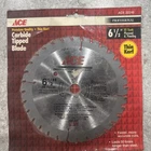 Ace 22246 6-1/2" 32T Carbide Tipped Circular Saw Blade Wood Cutting New. Price: $17.37.