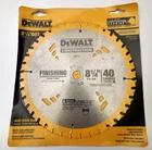 Dewalt 8-1/4" 40 Carbide Teeth Smooth Finish Construction Saw Blade DW3184 New. Price: $25.00.