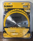 Dewalt 10" (2) Saw Blade Combo Pack 60T & 32T Construction Carbide DW3106P5 New. Price: $27.50.