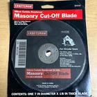 Craftsman 7" Masonry Cut Off Blade Silicon Carbide Reinforced 24 Grit 64538-NIP New. Price: $11.99.