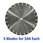 14" Turbo Segment Diamond Saw - 5 Blades For $44 Each (bulk Pack) New. Price: $220.00.
