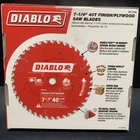 Diablo D0740A 7-1/4" X Tooth Carbide Finish Circular Blades, 10 Pack. New. Price: $125.00.