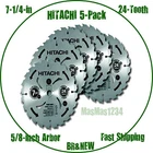 Hitachi 7-1/4-IN 24-TOOTH Carbide Circular Saw Blades (5-PACK) New & Fast. Price: $33.88.