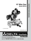 Delta Shopmaster MS210 10" Miter Saw Instruction Manual Brand. Price: $20.24.