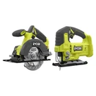 Ryobi One+ 18V Cordless 2-TOOL Combo Kit W/ 5-1/2 In. Circular Saw & Jig New. Price: $124.95.