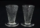 2 Antique 18TH C. Dram Glasses, Ca. 1750 England, Moulded Nipt Diamond Waies. Price: $390.00.