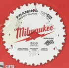 Milwaukee Circular Saw 7-1/4 Inch Framing Wood Blade, 10 Pack 48-41-0723 New. Price: $44.99.