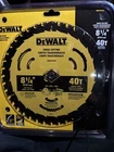 Dewalt DWA181440 8-1/4" 40T Cross Cutting Circular Saw Blades New. Price: $18.95.