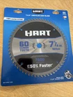 Hart Brand 7-1/4 Circular Saw Wood Blade 60 Carbide Teeth New. Price: $10.99.