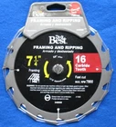 Do It Best 346500 7-1/4" 16T Fast Cut Framing & Ripping Carbide Teeth Saw Blade New. Price: $10.24.