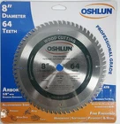 Oshlun SBW-080064 8-INCH Tooth Atb Fine Finishing Saw Blade With 5/8-IN Arbor New. Price: $36.65.