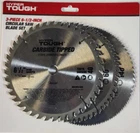 3- Piece 6 1/2 Inch Circular Saw Blade Set For Hyper Tough, New. Price: $24.99.