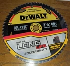 Dewalt 7 1/4" 60T Elite Series Ultra Fine Finish New. Price: $20.00.