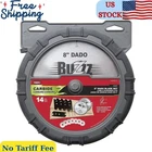 The Mibro Group 416381 Carbide Stacking Dado Blade Set - 14 Pieces, Silver, 8" New. Price: $106.33.