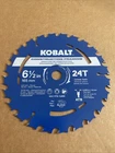 Kobalt 6-1/2 , 24T Framing Circular Saw Blade New. Price: $8.50.