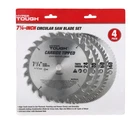 4PC Hyper Tough 7-1/4 Inch Wood Cutting Carbide Tipped Steel Circular Saw Blades New. Price: $17.95.