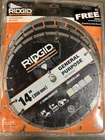 Ridgid 14"GENERAL Purpose Cutting Segmented Rim Diamond BLADES(3-PACK) 25-SW14-3 Open. Price: $129.99.