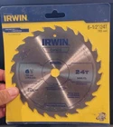 Circular Saw Blade Irwin 15120 Classic Series Steel Wood Cutting 6-1/2" 24TOOTH New. Price: $19.99.