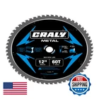 Craly 12 Inch 60 Teeth Steel And Ferrous Metal Cutting Circular Saw Blade New. Price: $75.58.
