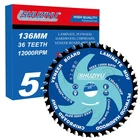 5-3/8 (136MM)-36T, Wood Working Circular Saw Blade, Arbor 20MM With 5/8"-10MM... New. Price: $24.99.