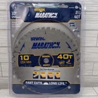 Irwin Marathon 40T 10" Blade Single Saw Chop Miter Wood Open. Price: $29.99.