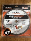 Ridgid Turbo-v 9" Diamond Rim Masonry Saw Blade High Efficiency Cutting New. Price: $34.99.