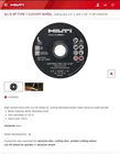 (lot Of 25 Disks) Hilti 4.5" X 0.045" 7/8" Ac-d Sp Abrasive Thin Cutting New. Price: $125.95.