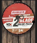 Pack Diablo 7-1/4 In. X 24-TOOTH Framing Circular Saw Blade Value New. Price: $17.99.